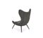 Fauteuil Design En Tissu Gris Avec Dossier Aspect Noyer Erel