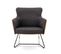 Fauteuil Design En Tissu Gris Avec Dossier Aspect Noyer Erel