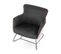 Fauteuil Design En Tissu Gris Avec Dossier Aspect Noyer Erel