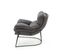 Fauteuil Lounge En Tissu Gris Avec Piètement En Métal Noir Gregor