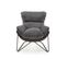 Fauteuil Lounge En Tissu Gris Avec Piètement En Métal Noir Gregor