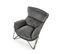 Fauteuil Lounge En Tissu Gris Avec Piètement En Métal Noir Gregor