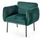 Fauteuil Contemporain En Velours Vert Avec Pieds En Métal Noir Ivona