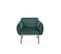 Fauteuil Contemporain En Velours Vert Avec Pieds En Métal Noir Ivona