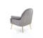 Fauteuil Lounge En Velours Gris Avec Pieds En Métal Doré Rozenn