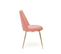 Chaise Design En Métal Doré Et Velours Rose Bram