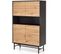 Buffet Haut Style Industriel Aspect Chêne Avec Structure Noire En Métal Smash