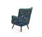 Fauteuil Lounge En Velours Vert Avec Dossier Imprimé Florael