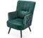 Fauteuil Lounge En Velours Vert Avec Dossier Imprimé Florael