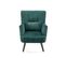 Fauteuil Lounge En Velours Vert Avec Dossier Imprimé Florael