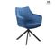 Chaise Design Pivotante Velours Bleu Métal Noir Swop