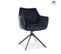 Chaise Pivotante Velours Noir Métal Noir Swop