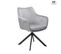 Chaise Pivotante Velours Gris Métal Noir Swop