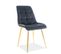 Chaise Design Velours Noir Pieds Or Harriet