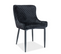 Chaise Design Velours Capitonné Noir Bastia