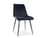 Chaise Design Métal Noir Et Velours Noir Libo