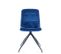 Chaise Design En Velours Bleu Et Pieds Noir Cattleya