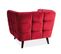 Fauteuil Design Carré Velours Bordeaux Capitonné Compi