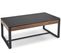 Table Basse 120 X 60 Cm Aspect Marbre Noir Et Noyer Aleida