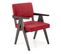 Chaise Design En Velours Bordeaux Avec Structure En Bois Massif Elsy