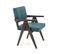 Chaise Design En Velours Vert Foncé Avec Structure En Bois Massif Elsy