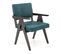 Chaise Design En Velours Vert Foncé Avec Structure En Bois Massif Elsy