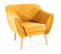 Fauteuil Design Velours Jaune et Hêtre Blink