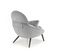 Fauteuil Lounge Design En Tissu Gris Avec Pieds En Métal Noir Plazza