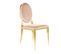 Chaise Design En Velours Beige Avec Pied Métal Doré Céline