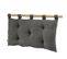 Lot De 2  Têtes De Lit 5 Boutons Avec Passants Gaze De Coton 50 X 80 Cm Anthracite