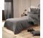 Pack Parure De Couette 140x200 Cm + Drap Housse 90x190 + 1 Taie Gaze De Coton Bio Anthracite