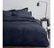 Housse De Couette 220x240 + 2 Taies D'oreiller 63x63 Cm Satin De Coton Indigo