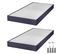 Matelas + Sommier Omega Volcan 2x90x190 Myriade - H. 21 Cm - Soutien Équilibré