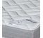 Matelas Mousse + Sommier Gris Clair 2x80x200 Maryland - Hauteur 20 Cm - Soutien Ferme