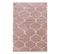 Salma - Tapis à Poils Longs Et Motifs Alhambra - Rose Et Blanc 200 X 290 Cm