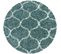 Salma - Tapis Rond à Poils Longs Et Motifs Alhambra - Turquoise Et Blanc 160 X 160 Cm