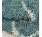 Salma - Tapis à Poils Longs Et Motifs Alhambra - Turquoise Et Blanc 080 X 250 Cm