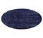 Shaggy - Tapis Uni Rond - Bleu Foncé 160 X 160 Cm