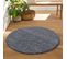 Shaggy - Tapis Uni Rond - Gris 120 X 120 Cm