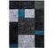 Carre - Tapis Géométrique À Carreaux - Noir Et Bleu 080 X 300 Cm