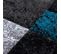 Carre - Tapis Géométrique À Carreaux - Noir Et Bleu 080 X 300 Cm