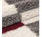 Roma - Tapis Shaggy à Motifs Traits - Rouge Et Gris 240 X 340 Cm