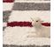 Roma - Tapis Shaggy à Motifs Traits - Rouge Et Gris 200 X 290 Cm