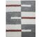 Roma - Tapis Shaggy à Motifs Traits - Terra Et Gris 120 X 170 Cm