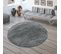 Moelleux - Tapis Cosy Rond à Poils Longs - Gris Clair 200 X 200 Cm