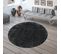 Moelleux - Tapis Cosy Rond à Poils Longs - Gris 160 X 160 Cm