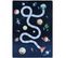 Planetes - Tapis Enfant Lavable Bleu 120 X 170 Cm