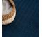 Tara - Tapis Uni Bleu à Relief Chevron 120x160cm