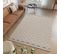 Tapis Effet Jute Naturel à Relief Stries Beige 120 X 170 Cm