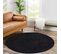 Tapis à Poils Longs Rond Softy Noir Anthracite 160x160cm